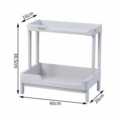 PLASTIC 2 TIER MULTI-PURPOSE STORAGE SHELVES