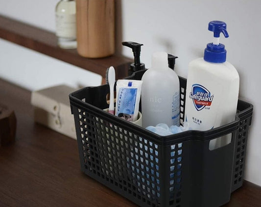 STACKABLE PLASTIC STORAGE BASKET AST